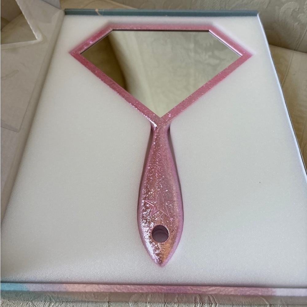 Jeffree Star JSC Pink Glitter Diamond Handheld Makeup Mirror BNIB - Picture 6 of 9